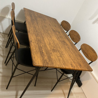 ☆売り切りたい為値下げ相談⭕️ 6人掛けダイニングテーブル 値下げ交渉可】【ほぼ新品】ダイニングテーブルセット 6人掛け(7点)