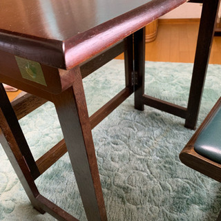 アンティーク　折り畳み机、椅子セットの画像