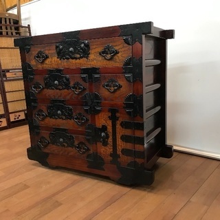 車箪笥 時代箪笥 欅 けやき 金庫箪笥 帳簿箪笥 鍵付き 伝統工芸 民芸 和家具 和風 