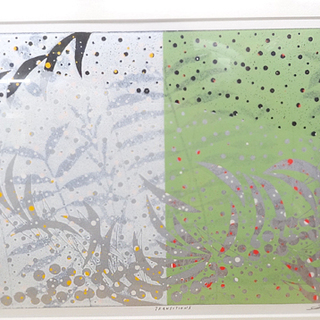 額装 版画 白駒一樹 「TRANSITION 3」 4/95　額約60×46 札幌市 豊平区 平岸の画像