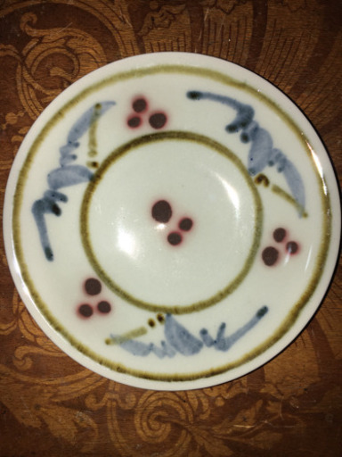 椋木春水（英三）造”笹絵皿”　5客（師　河井寛次郎）