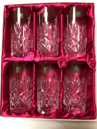 【新品未使用】HOYAクリスタル　Kカット　タンブラー6客セット