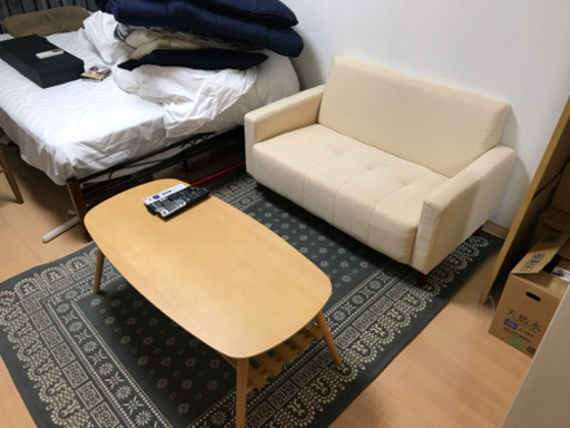 センターテーブル 折りたたみテーブル 木製 タモ 棚付き
