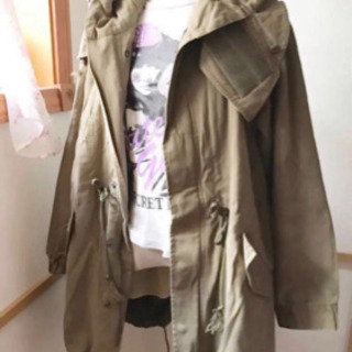 カッコいい モッズコート (カーキ色)