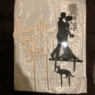 【値下げ！譲ります‼︎】結婚式 ケーキトッパー シルエット  文字 猫