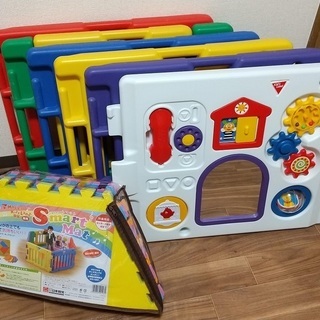 【ベビーサークル】日本育児 ミュージカルキッズランドDX（専用‪マット付）の画像