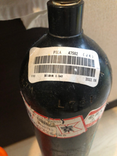 3.4L /0.5立米の小型関東式酸素ボンベ（熱帯魚パッキング用）