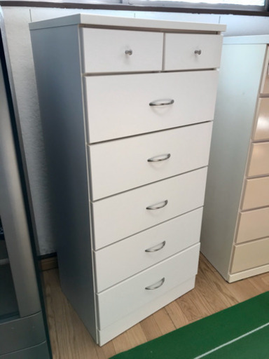 リサイクルサービス八光 田上店 配達・設置OK】ホワイト 6段チェスト