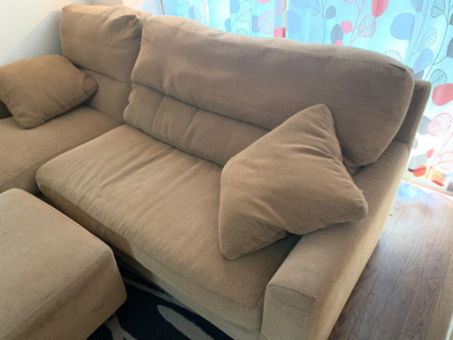 【IDC大塚家具】L字ファブリックカウチソファー