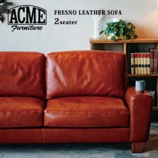 ごお　ACME Furniture レザーソファ（2人掛け） アクメファーニチャー Acme furniture定価25万2人掛けレザーソファ