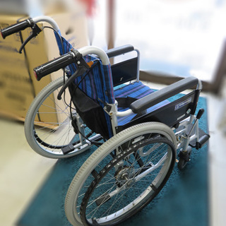 【自社配送は札幌市内限定】介護⑧ 車椅子 カワムラサイクル製 車イス 介助ブレーキ付き ノーパンクタイヤ 中古の画像