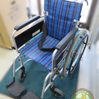 【自社配送は札幌市内限定】介護⑧ 車椅子 カワムラサイクル製 車イス 介助ブレーキ付き ノーパンクタイヤ 中古の画像