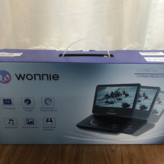 【美品】ポータブルDVDプレイヤー　wonnie