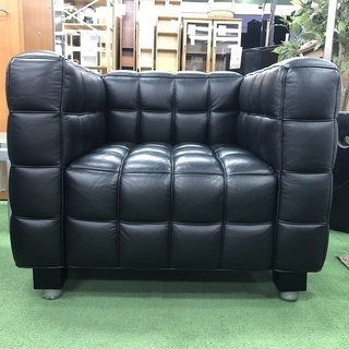  美品【 DAIVA 】ヨーゼフ・ホフマン クーブスソファ(1人掛け)本革の画像