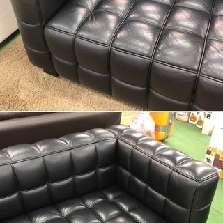 美品【 DAIVA 】ヨーゼフ・ホフマン クーブスソファ(2人掛け)本革の画像