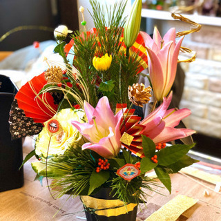 お正月花の和アレンジワークショップ