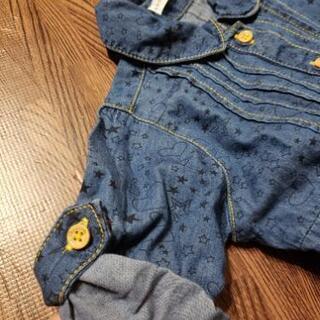 ♡⭐総柄デニムシャツ　90サイズの画像