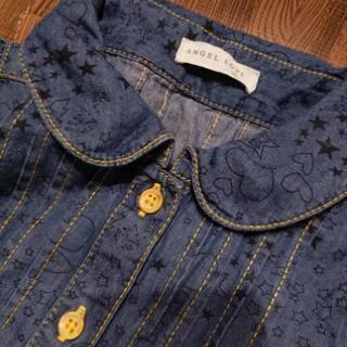 ♡⭐総柄デニムシャツ　90サイズの画像