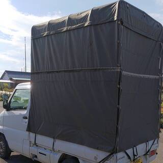 軽トラック　幌　ハイゼットS200P　背高幌　伸縮できます車検通せる高さまでダウン！　室内210～215ｃｍくらいの画像