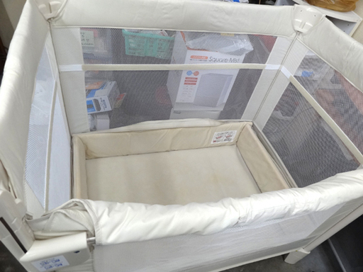 Aprica アップリカ 折りたたみ ベビーベッド COCONEL AIR ココネルエアー メッシュ 9X199MIKJ 66046 ミルク/収納袋・取説有/サークルにも　札幌 豊平区 アウトレットモノハウス平岸店