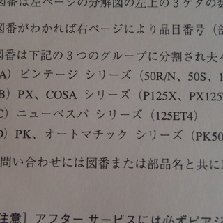 1998年現在までに成川商会が輸入したピアジオ製ベスパ　スクーターのすべての正規輸入モデルが記載されていますの画像