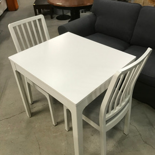 【専用】IKEA ダイニングテーブル IKEA イケア ダイニングテーブルセット エーケダーレン 伸縮式 イス×2脚