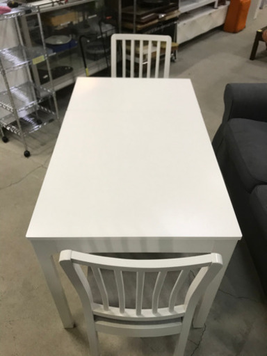 IKEA イケア ダイニングテーブルセット エーケダーレン 伸縮式 イス×2脚