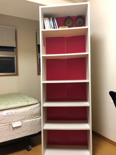 早い者勝ち！白い本棚　調整可　used