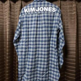 [国内正規品] GU x Kim Jones コラボ ロング丈 長袖 チェック柄 オープンシャツの画像