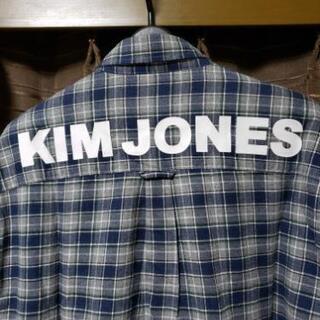 [国内正規品] GU x Kim Jones コラボ ロング丈 長袖 チェック柄 オープンシャツの画像