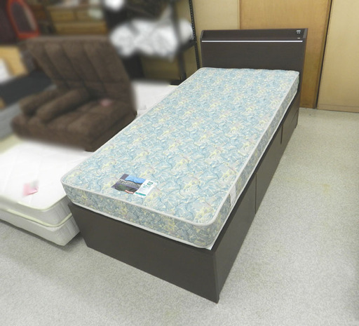 シングルベッド  フランスベッド マットレス付き 収納 コンセント 引出し付き ☆ PayPay(ペイペイ)決済可能 ☆ 札幌市 北区 屯田