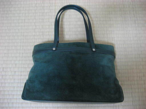 本革バック　グリーン
