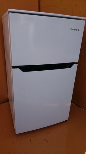 ハイセンス（Hisens）　2ドア冷凍冷蔵庫　HR-B95A　95L 2016年製　強化ガラス棚 耐熱トップテーブル