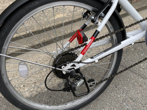 【終了】折畳み自転車 20インチ 6段変速 カゴ付き