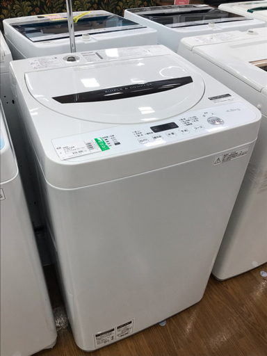 1年間保証付き！SHARP(シャープ)　全自動洗濯機　ES-GA4B-W
