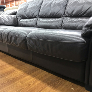 大塚家具（IDC） 3人掛けソファ ブラック レザー