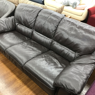 大塚家具（IDC） 3人掛けソファ ブラック レザー