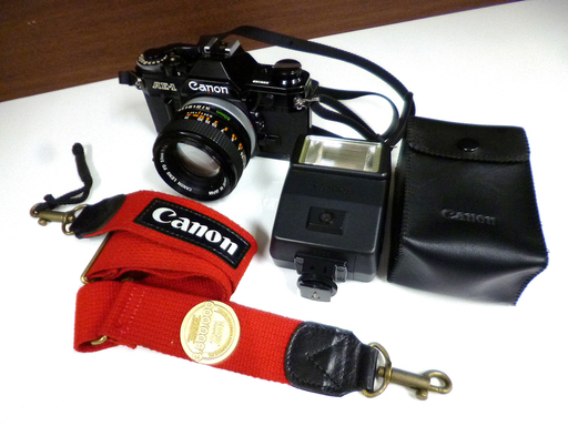 Canon/キャノン 一眼レフカメラ AE-1 FD50mm-1:1.4 S.S.C./絶版3500000記念ストラップ/SPEEDLITE 155Aセット 現状品 ☆ PayPay(ペイペイ)決済可能 ☆ 札幌市 清田区 平岡