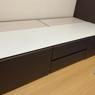 ニトリ　ベルタ3  棚付き　チェスト型　シングルベッドフレームの画像