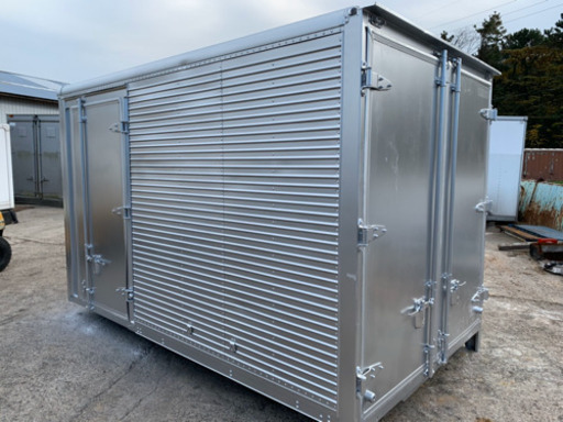 No.322 アルミ。バン 2ｔ アルミ箱 バイク倉庫 物置 トラックコンテナ 米保管庫 物置 DIY