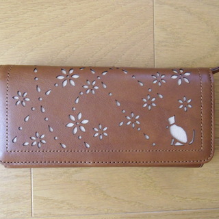 彩雅 レザー長財布 ねこ柄💛新品１⃣