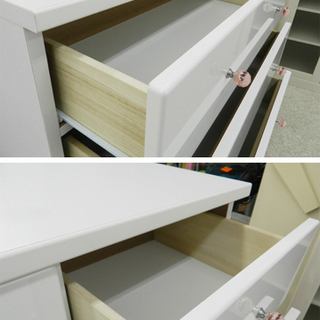 ローチェスト 幅119.5cm 4段 鏡面 タンス 衣類収納 整理タンス