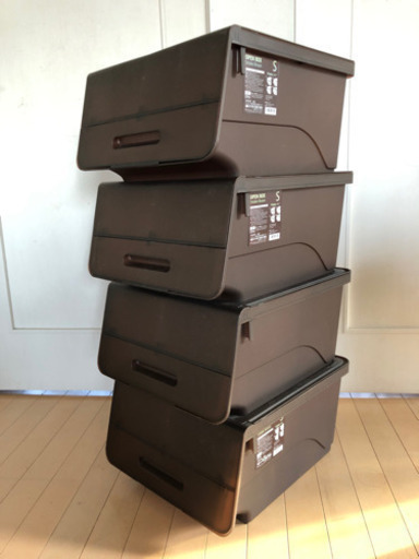カンタン収納　スモークブラウン4コ