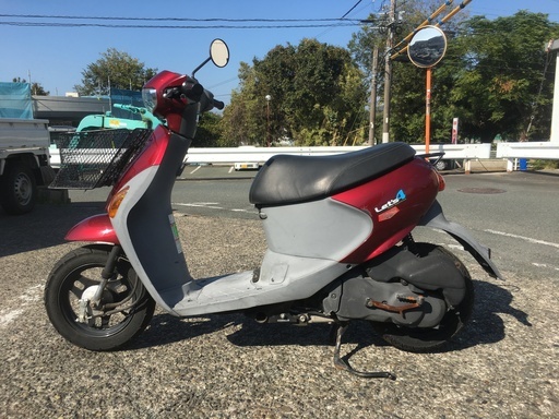 スズキ　レッツ4　レッド　リアタイヤ新品✨　フロントバスケット付き