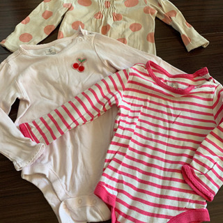 【ご予約済み】ロンパース3枚セット　女の子　80センチ　ベビーギ...