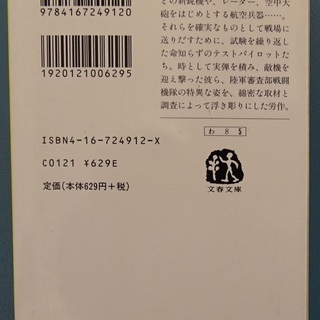 未知の剣【陸軍テストパイロットの戦場】　文庫本　差し上げます。の画像