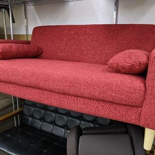 1212-12 未使用品 2Pソファ サブクッション付 レッド 162幅 福岡