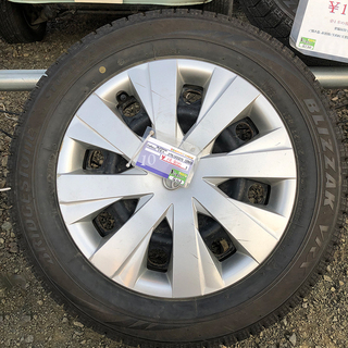 タイヤ付き鉄ホイール　ホイルカバー有 TOYOTA BRIDGESTONE　BLIZZAK VRX　175/65R15　18年製　15×5J　PCD100 4H（G123）