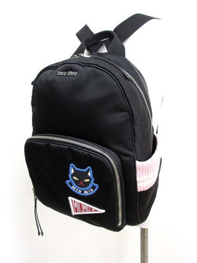 美品 MIU MIU ミュウミュウ 5BZ009 キャット バックパック