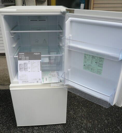☆ハイアール・アクア Haier AQUA AQR-16G 157L 2ドアノンフロン冷凍冷蔵庫◆2018年製・長期保証付き・大容量『54Lビッグフリーザー』